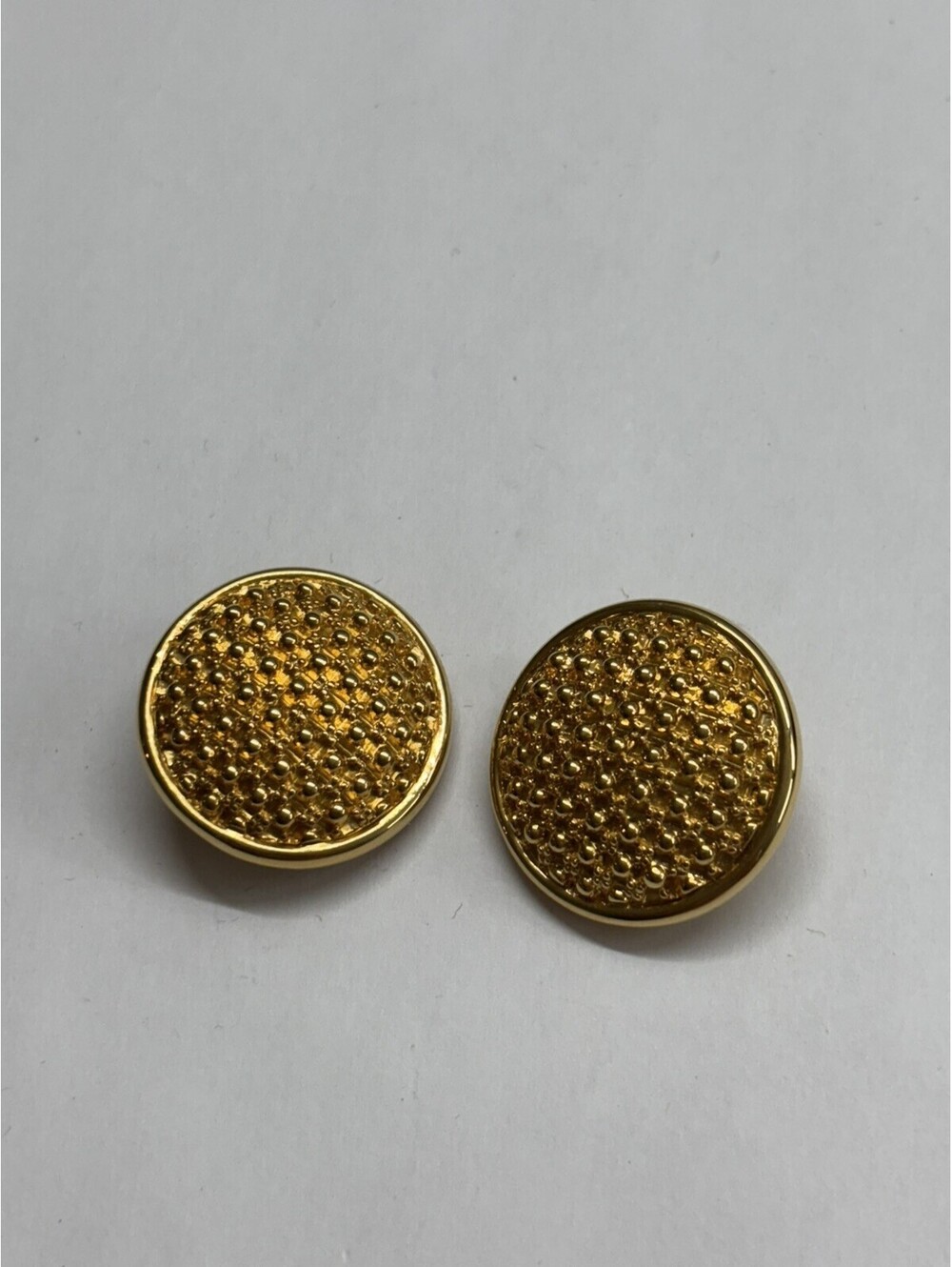 Vintage Joan Rivers Earrings Womens Gold Tone Round Textured Clip On